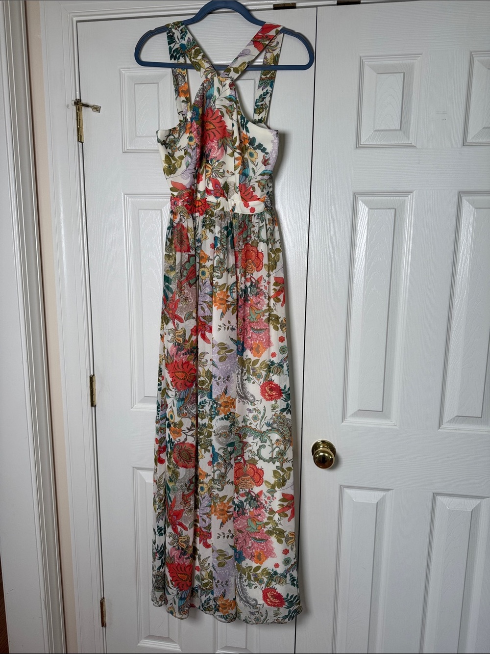 Lulus Lilja Cream Floral Print Maxi Dress size medium boho whimsy - Picture 2 of 11